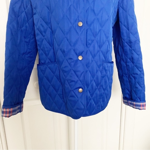 Vintage Women’s Quilted Ice Skating Jacket Blue Button Up with Flannel Lining - Picture 9 of 14